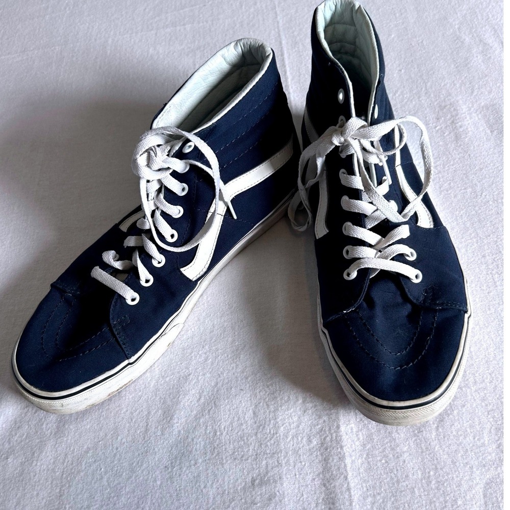 Vans Sk8-Hi high-Top Sneaker Navy Blue Canvas‎ SZ 11.5